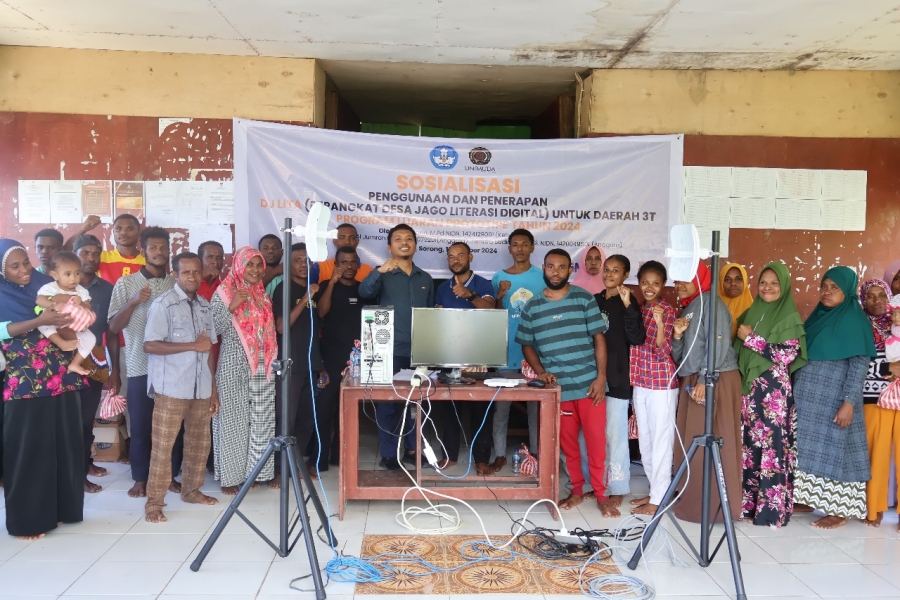 KEMBANGKAN LITERASI DIGITAL PADA WILAYAH BLANK SPOT AREA: DOSEN DAN MAHASISWA UNIMUDA SORONG KEMBANGKAN PERANGKAT DJ-LITA BERBASIS INTRANET DI KAMPUNG MAIBO KOKODA KABUPATEN SORONG
